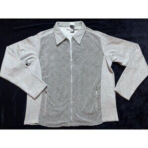 Jaclyn Smith Sport Sweater Jacket Womens Full Zip Ladies Medium Sweatshirt
